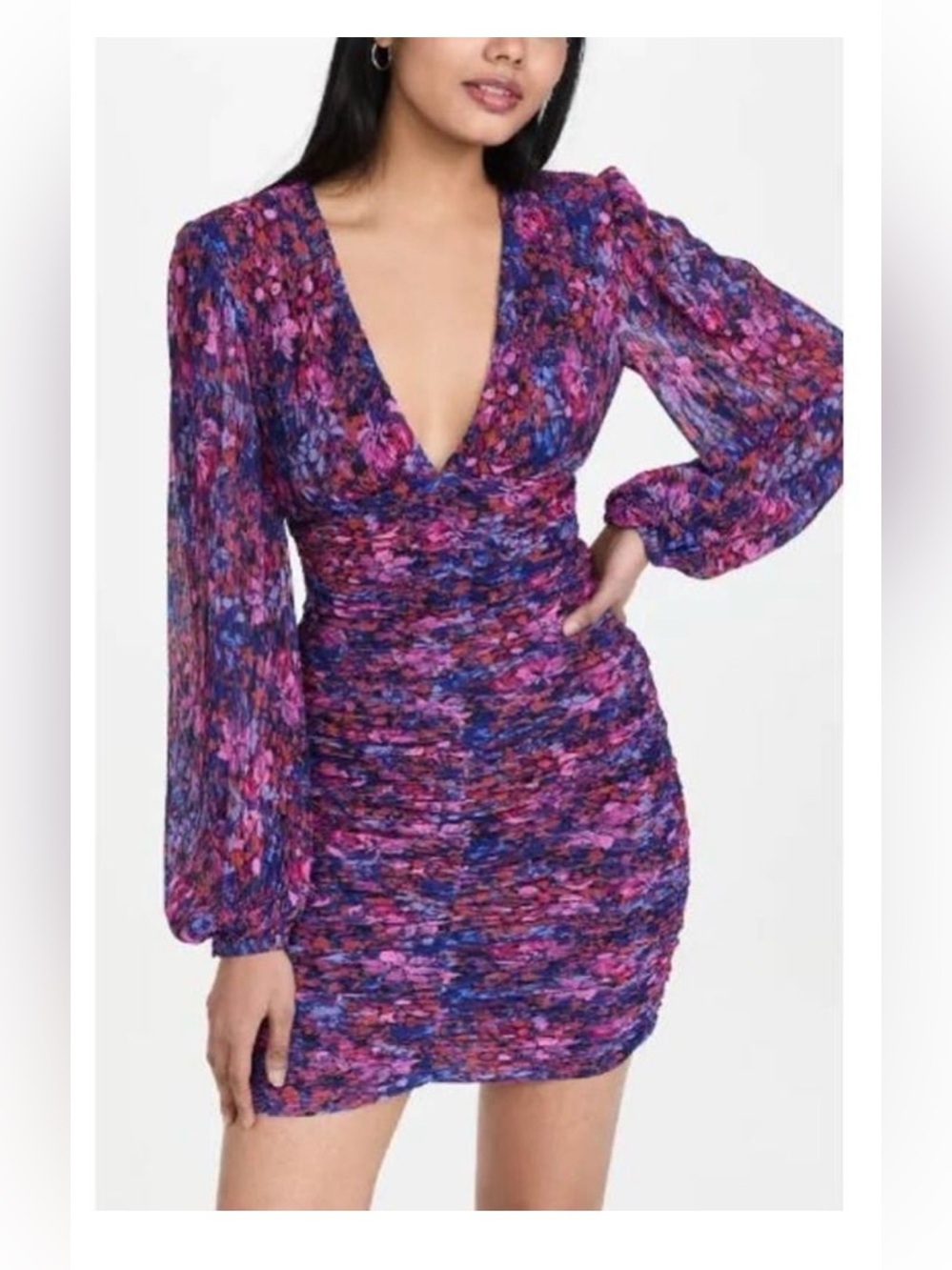 Rebecca Vallance "Cherry Bomb" Ruched Mini Dress